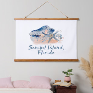 Sanibel Island Seashells Hanging Tapestry