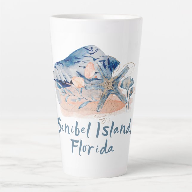 Sanibel Island Seashells  Latte Mug (Front)