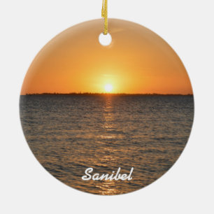 Sanibel Island Sunset Christmas Ornament
