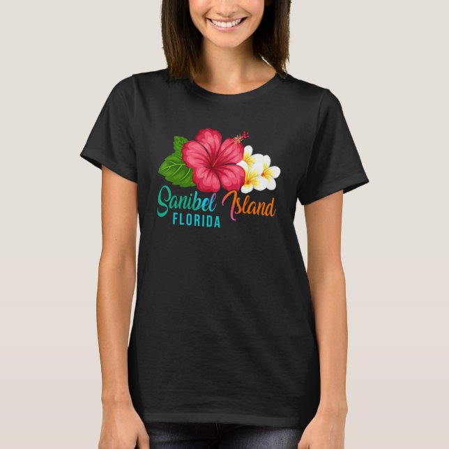 Sanibel Island Vacation Florida Tropical Hibiscus  T-Shirt (Front)