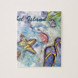 Sanibel Island Watercolor Florida Art Jigsaw Puzzle