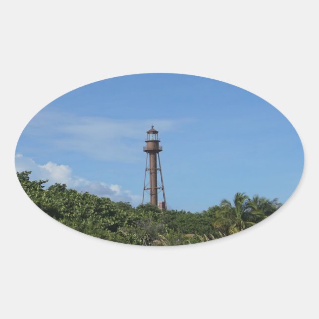 Sanibel Lighthouse Oval Sticker (Front)