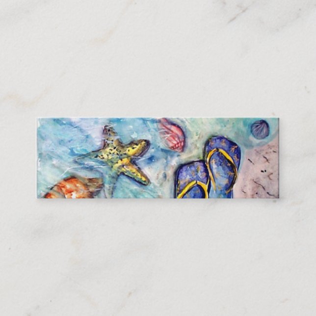 Sanibel Sandals - watercolor Mini Business Card (Front)