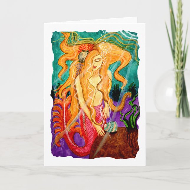 Sanibel Siren Mermaid Blank Card (Front)