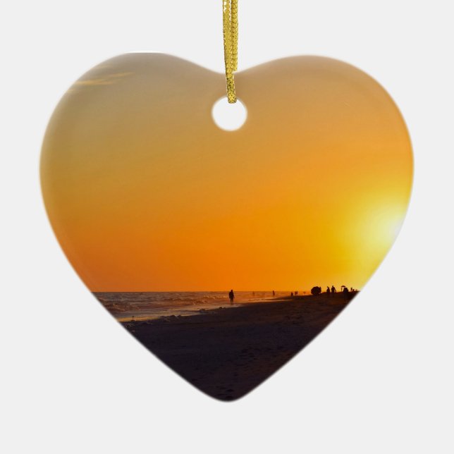 Sanibel Sunset Heart Ornament (Front)