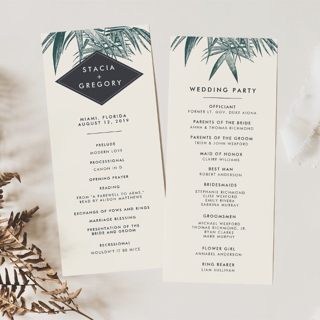 Sanibel | Vintage Tropical Wedding Program Programme (Creator Uploaded)