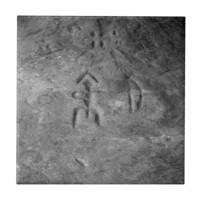 Sanilac Petroglyphs Michigan The Hunter Tile (Front)
