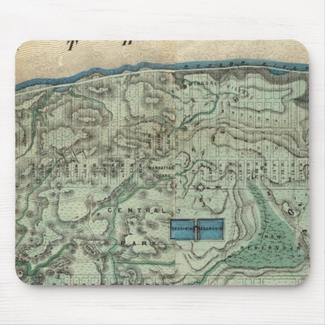 Sanitary and Topographical Map of New York City Mouse Mat (Front)