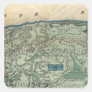 Sanitary and Topographical Map of New York City Square Sticker