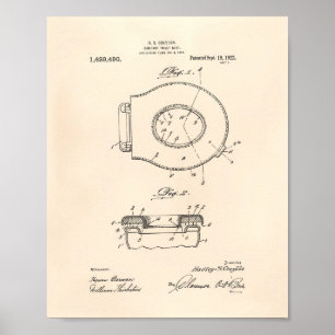 Sanitary Toilet Seat 1922 Patent Art Old Peper Poster