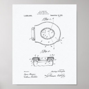 Sanitary Toilet Seat 1922 Patent Art White Paper Poster