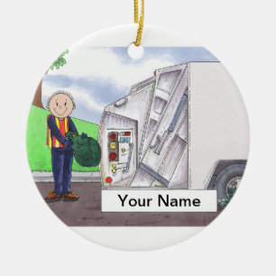 Sanitation Engineer - Male Ceramic Tree Decoration