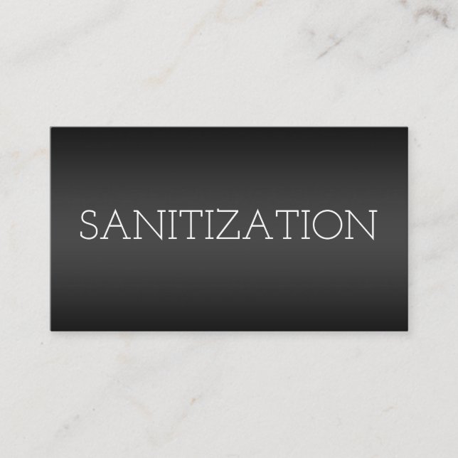 Sanitisation Disinfectant Black Business Card (Front)