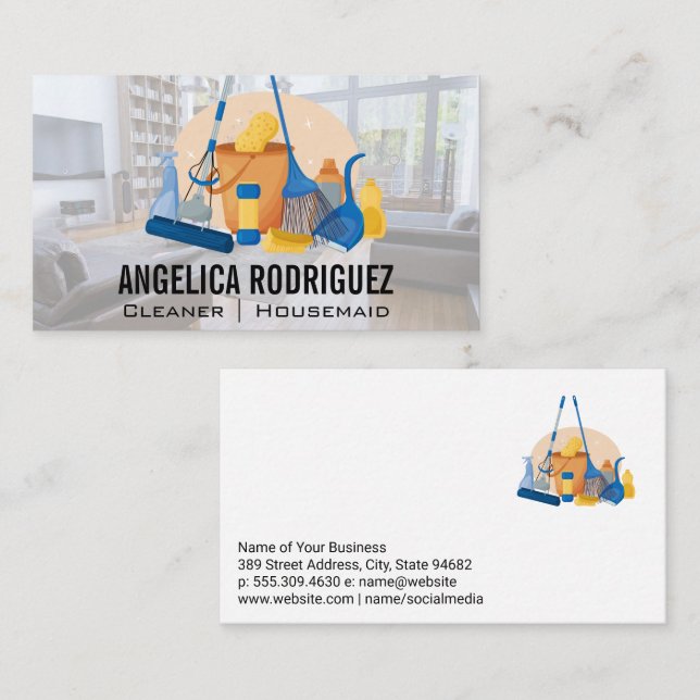 Sanitising Cleaning Tools Business Card (Front/Back)