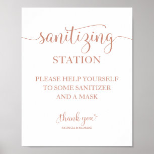  Sanitising Station Chic Calligraphy Wedding Sign