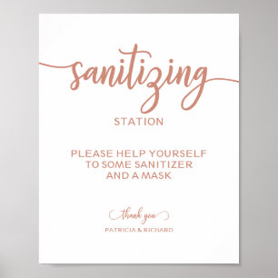  Sanitising Station Chic Calligraphy Wedding Sign