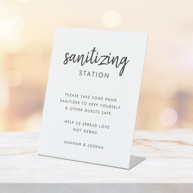 Sanitising Station | Covid-19 Modern Wedding Pedestal Sign (Creator Uploaded)