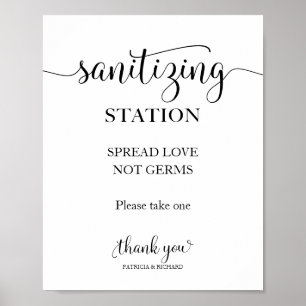 Sanitising Station Spread Love Not Germs Sign