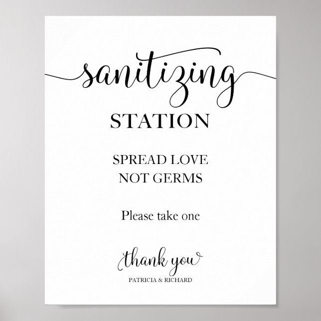  Sanitising Station Spread Love Not Germs Sign (Front)