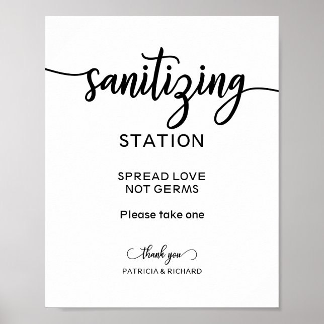  Sanitising Station Spread Love Not Germs Sign (Front)
