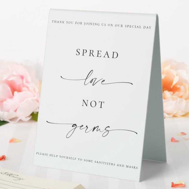 Sanitising Station Spread Love Not Germs Wedding (In SItu (Wedding))