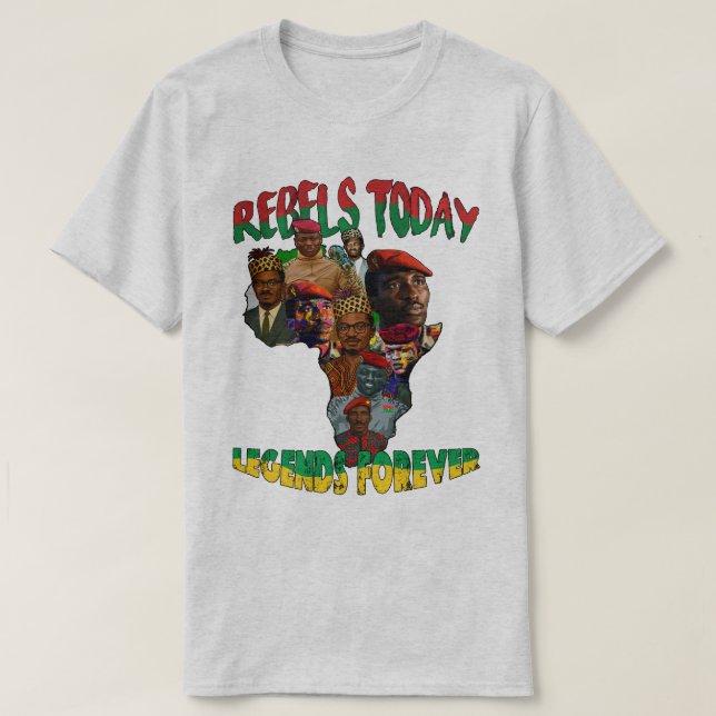 Sankara, Traoré & Lumumba Pan African map T-Shirt (Design Front)