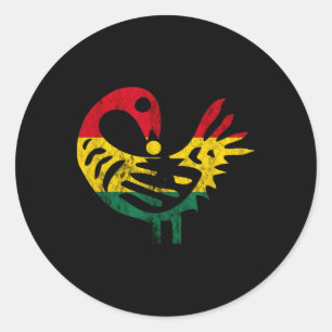 Sankofa African Bird Ghanese Flag Pride Juneteenth Classic Round Sticker