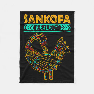 Sankofa Black History Afro African Pride Men Women Fleece Blanket