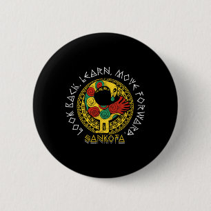 Sankofa Black History Month Adinkra Ghana 6 Cm Round Badge