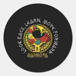 Sankofa Black History Month Adinkra Ghana Classic Round Sticker