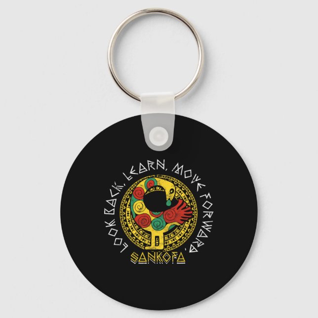 Sankofa Black History Month Adinkra Ghana  Key Ring (Front)