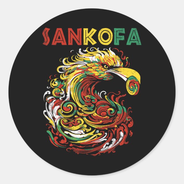 Sankofa Juneteenth Ghana Sankofa Symbol Adinkra  Classic Round Sticker (Front)