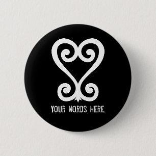 Sankofa   Return and get it - Adinkra Symbol 6 Cm Round Badge
