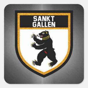 Sankt Gallen Flag Square Sticker