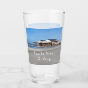 Sankt Peter Ording House on stilts photo with text Glass