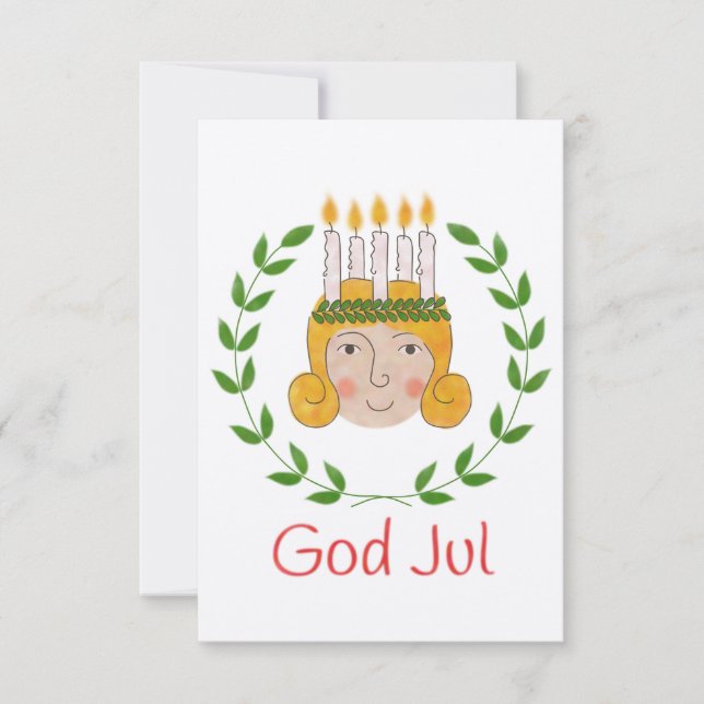 Sankta Lucia Greeting Card (Flat Card) (Front)