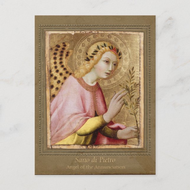Sano di Pietro Annunciation angel CC0734 Sienese Postcard (Front)