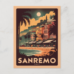 Sanremo, Italy, retro style Postcard