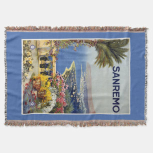 Sanremo Italy vintage travel throw blanket
