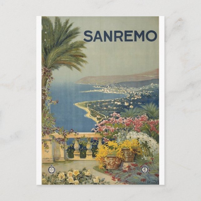 Sanremo poster 1920 postcard (Front)