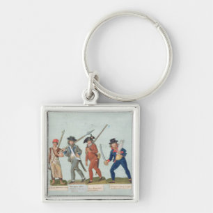 Sans Culotte Lighting his Pipe Key Ring