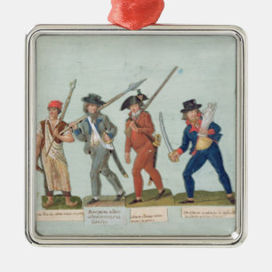 Sans Culotte Lighting his Pipe Metal Tree Decoration