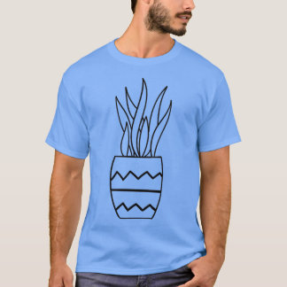 Sansevieria Snake Plant House Plant Black and Whit T-Shirt