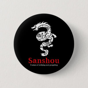 Sanshou Dragon Sanda Chinese Boxing Martial Arts _ 6 Cm Round Badge