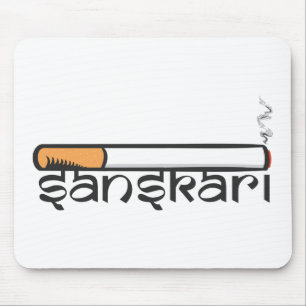 Sanskari Indian Desi Girl or boy Sutta Hindi Sloga Mouse Mat