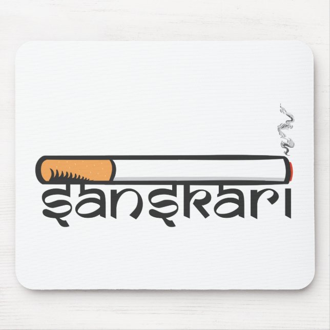 Sanskari Indian Desi Girl or boy Sutta Hindi Sloga Mouse Mat (Front)