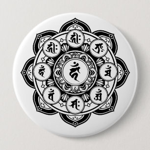 Sanskrit Mandala 10 Cm Round Badge
