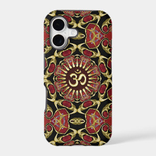 Sanskrit Om Gold + Red Baroque