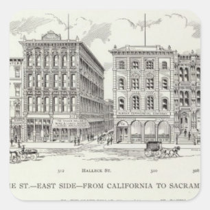 Sansome East side California and Sacramento Square Sticker