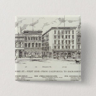 Sansome West side California and Sacramento 15 Cm Square Badge